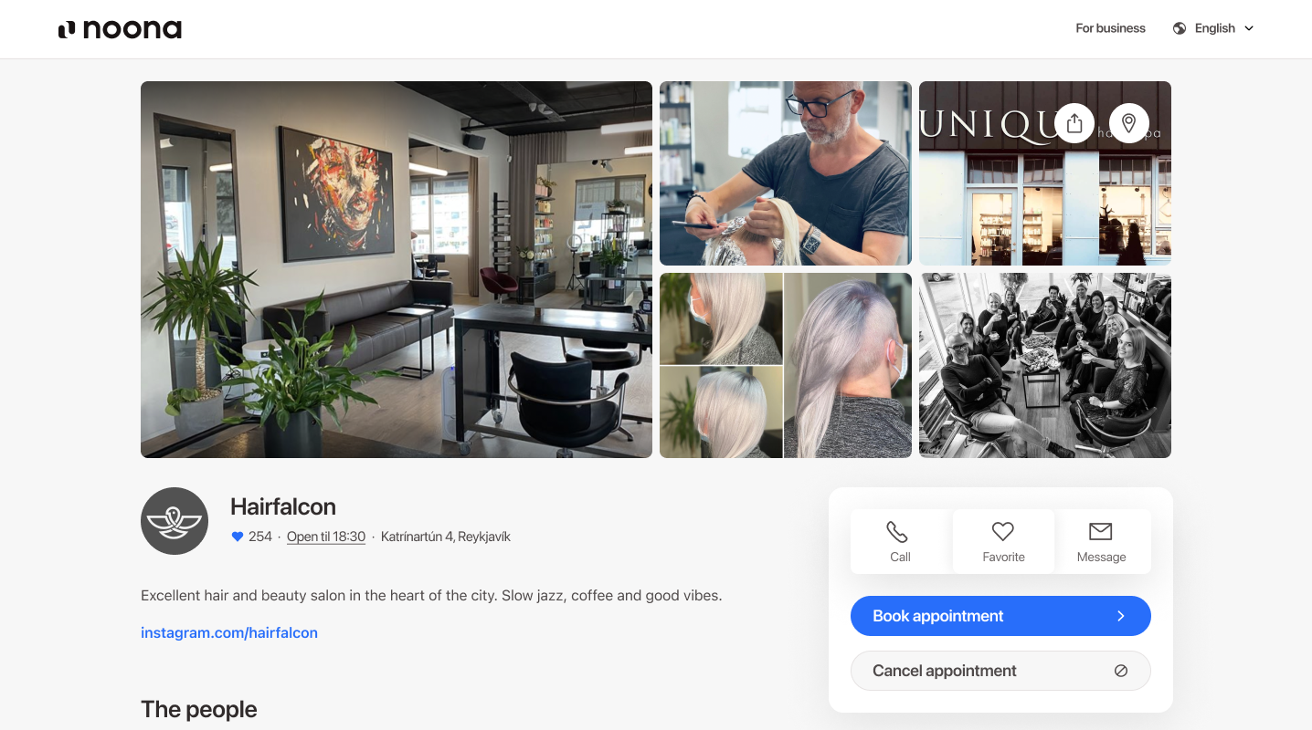 screenshot of Noona HQ